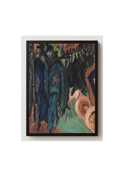 Modern Sanat Kirchner Friedrichstraße Sokak Sahnesi Çerçevesiz Poster 21x30 Cm A4 Tablo Modern Sanat