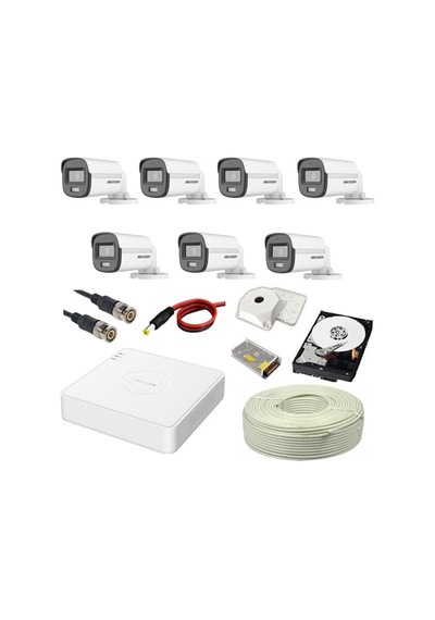 Hıkvısıon Colorvu 7li 2mp Set Gece Renkli Sesli Görüntü 1tb Hdd
