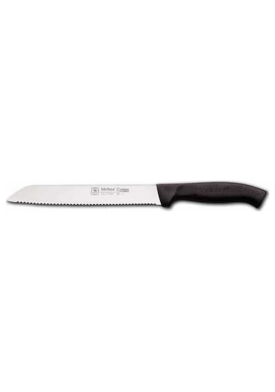 Sürbisa 61201 Tırtıklı Ekmek Bıçağı Lazerli Bileme 25 CM Pimsiz Siyah