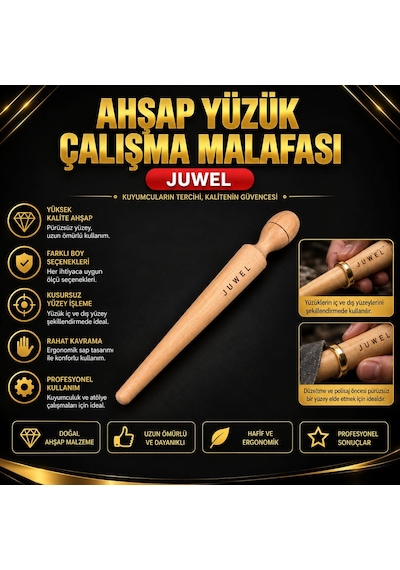 Ahşap Malafa Ahşap Yüzük Çalışma Ve Polisaj Malafaları Şekillendirme Aparatı Metalik Büyük Boy Gümüş