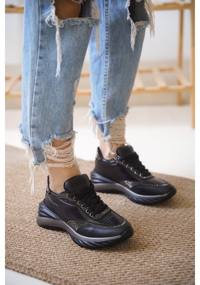 Beatry Taşlı Kaliteli Ortopedik Taban Günlük Sneaker 001