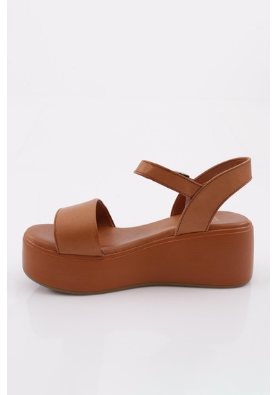 Dgn 6002 Kadin Kalin Taban Sandalet Taba