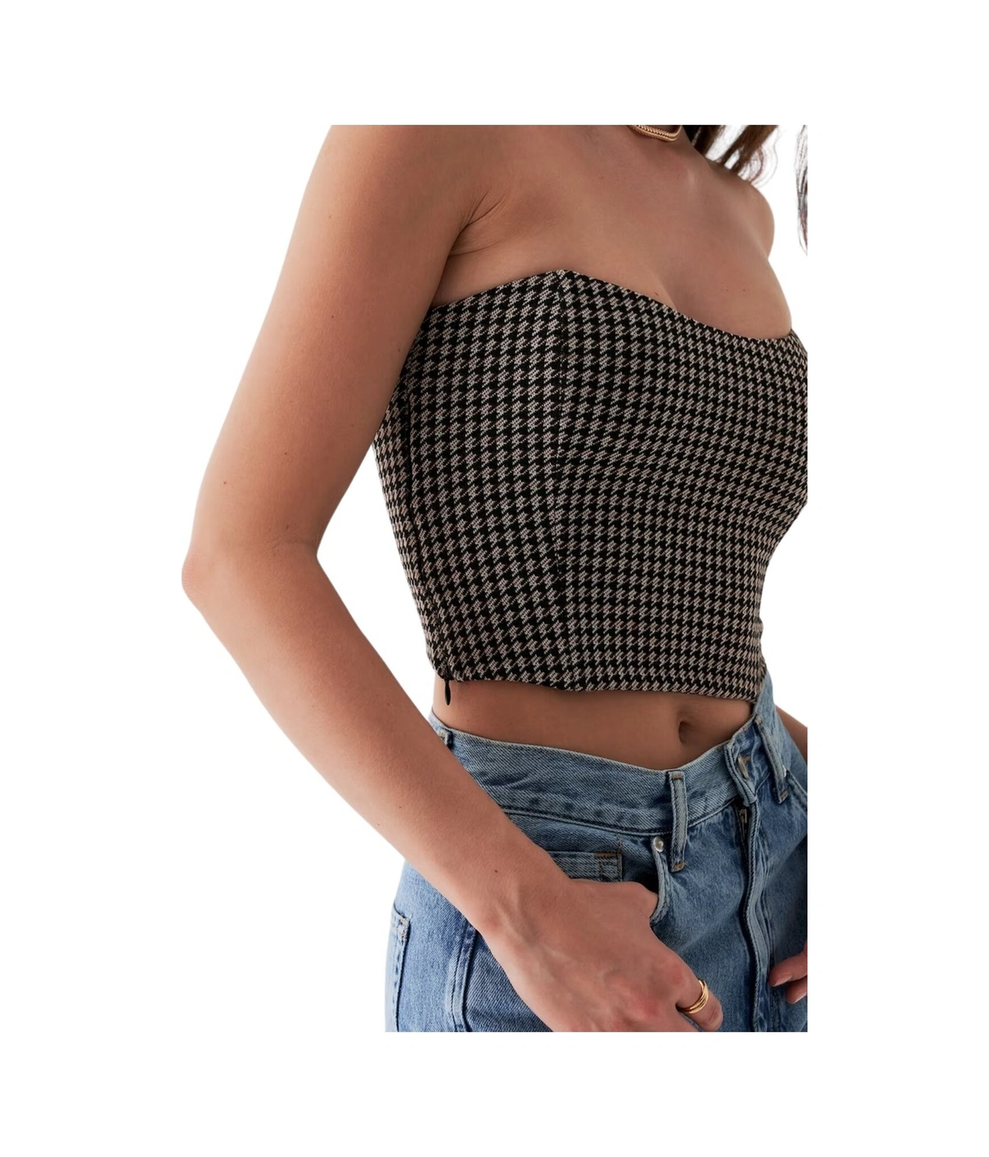 Mamayaga Kadın Straplez Korse Etkili Spor Şık Croptop Büstiyer Vizon