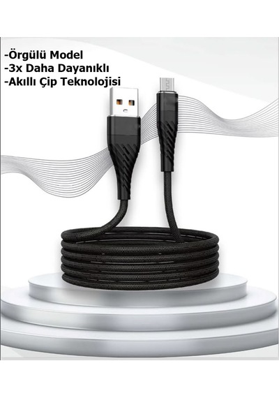 Matutech Örgü Sargılı Usb To Type C Hızlı Şarj Ve Data Kablosu