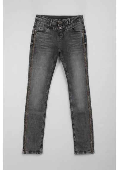 Bluew White Kadın Likralı Slim Fit Gri Jean Pantolon