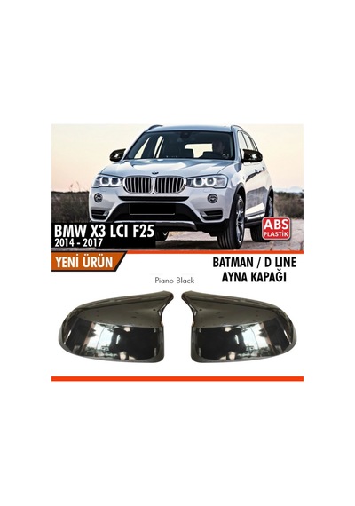 Bmw X3 Uyumlu Lci F25 2014-2017 Batman Ayna Kapağı Parlak Siyah Parça