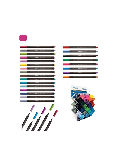 Gıpta Fineliner 0.4 Mm Üçgen Pembe K600026 Çok Renkli