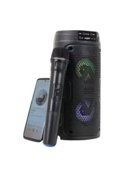 Bluetooth Karaoke Hoparlör, Rgb Işıklı, 29 Cm, Kablosuz Mikrofonlu, Fm Radyo, Usb/sd Kart/aux