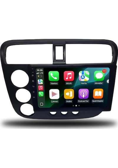 Carplayer Honda Civic V-tec 2001-2006 Uyumlu Android Multimedya 6gb Ram 128gb Hafıza
