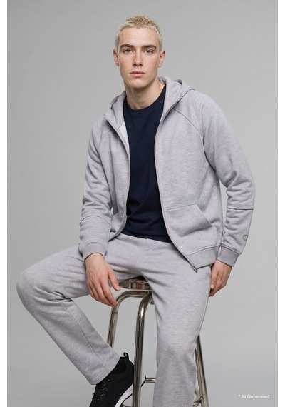 Defacto Boxy Fit Fermuarlı Kapüşonlu Basic Sweatshirt Hırka H4980ax26augr369 Gri-gr369