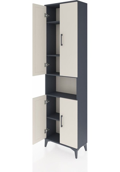 Arges Dolap 5 Raflı 4 Kapaklı 60x30x221 Antrasit-aytaşı Antrasit