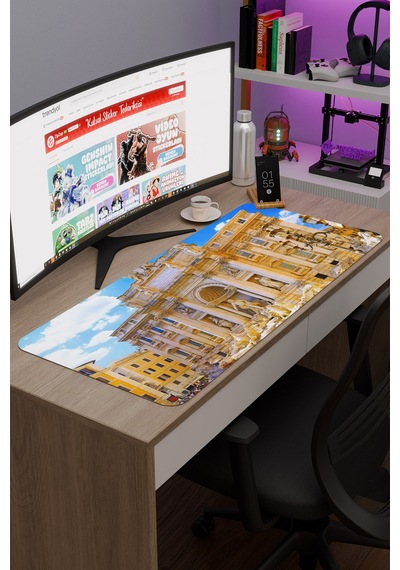 Roma İtalya V5 90x40 Xxl Gaming Kauçuk Kaymaz Taban Mouse Pad Fare Altlığı