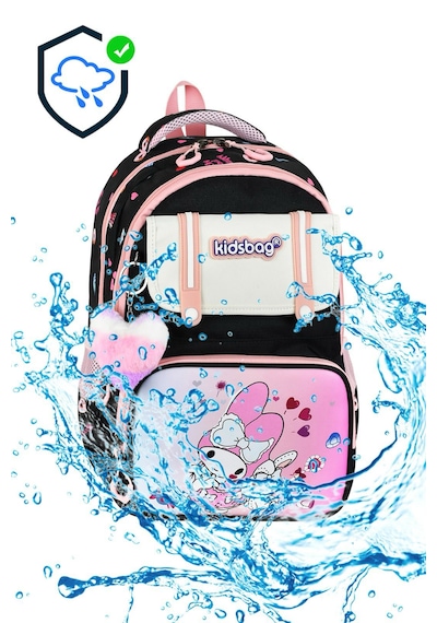 My Melody Baskılı Ortopedik Su Geçirmez Okul Çantası Termal Beslenme Ve Kalemlik Seti Siyah