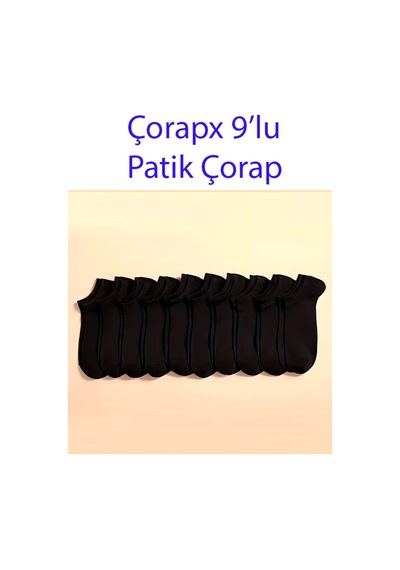 Çorapx Görünmez Sneakers Unisex Bambu Dikişsiz Patik Çorap Siyah 6 Çift