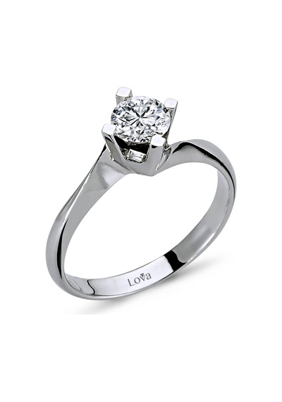 Lova F Renk 0,48 Karat Pırlanta Tektaş Yüzük - Hrd - 1020080