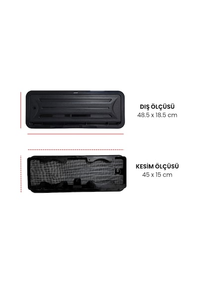 Shuıvan Buzdolabı Havalandırma Menfezi Kış Kapaklı 48x18,5cm - Siyah-1637