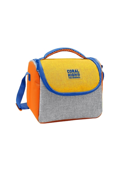 Coral High Erkek Çocuk Mavi Gri Turuncu Çizgi Desenli Isı Yalıtımlı Beslenme Çantası 37121 Sarı - Gri