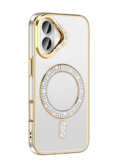 Nihcase Apple Uyumlu iPhone 16 Plus Kılıf Karetta Diamod Taş Desenli Magsafeli Kapak