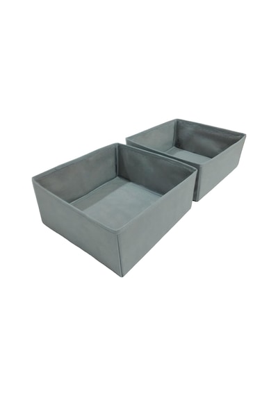 2'li Gri Çekmece İçi Düzenleyici Organizer Set - Çok Amaçlı Dolap İçi Kutu Seti 28 28 13cm Diğer