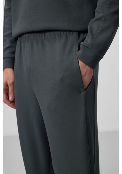 Haki Yüzeyi Dokulu Oversize Erkek Eşofman Takım - 85275 Haki