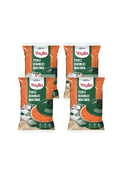 Yayla Yerli Kırmızı Mercimek 5 Kg X4