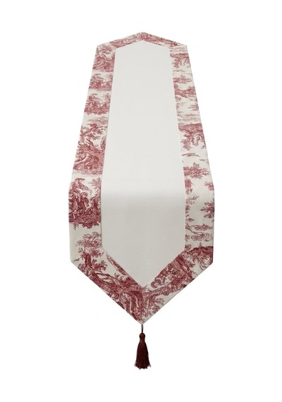 Toile Bugundy Panel Runner Çok Renkli