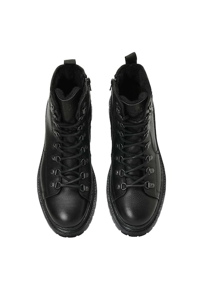 Lumberjack Esteves 3pr Siyah Hakiki Deri Comfort Casual Postal Bot Siyah