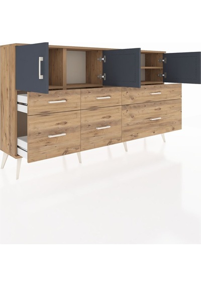 Arges Konsol 4 Raflı 6 Çekmeceli 4 Kapaklı 176x30x99 Çam-antrasit/çam Antrasıt/atlas Çam - Atlas Çam Arges Konsol 4 Raflı 6 Çekmeceli 4 Kapaklı 176x30x99 Çam-antrasit/çam Antrasıt/atlas Çam - Atlas Çam