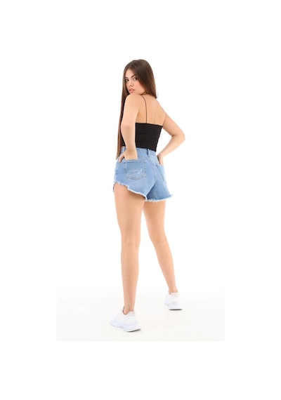 Cedy Denim Kadın Yüksek Bel Yırtlıklı Ve Yıpratmalı Paçası Püsküllü Kot Şort Mini Jean Şort C603 Mavi Cedy Denim Kadın Yüksek Bel Yırtlıklı Ve Yıpratmalı Paçası Püsküllü Kot Şort Mini Jean Şort C603 Mavi