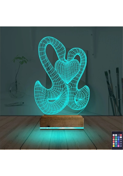 Luvivia Kuğu 3d Lamba - Masa Gece Lambası Şeffaf
