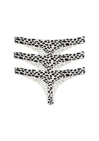 Vanilya Secret Lazer Tanga Leopar Desenli 3'lü Paket Optik Beyaz