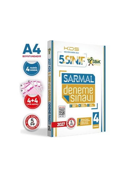 2027 5.Sınıf Yeni Sistem KDS SARMAL Deneme Paketi 4lü Türkiye Geneli D.Çözümlü Hızlı Tosbik Yayı