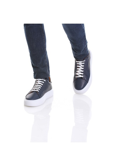 Hatemoğlu Lacivert Casual Bağcıklı Deri Sneakers 13213023c012 005 Lacivert