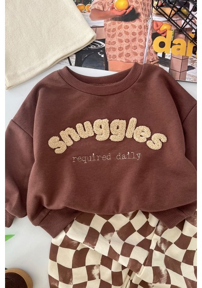 Minigimin Cicileri Snuggles Panç Detaylı Erkek Bebek 2 Li Takım - Kahve