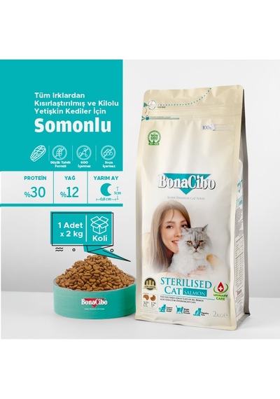 Bonacibo Adult Cat Sterilised Somonlu 2 KG