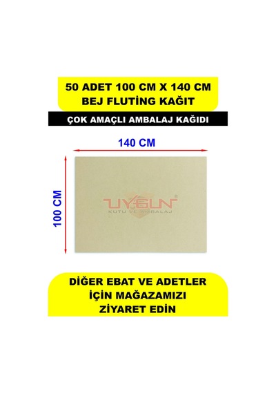 50 Adet 100cm X 140cm 100 Gr. Fluting Bej Ambalaj Kağıdı, Çeyiz Ev Eşyası Hediye Ürün Paketleme, Çocuk Etkinlikleri