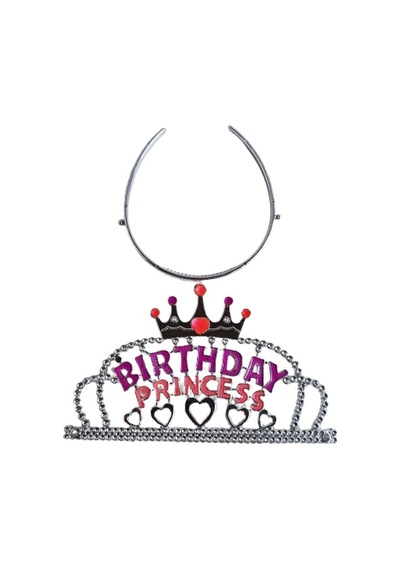 Taç Plastik Birthday Princess Geçmeli Demonte Pembe-gümüş Renkli Diğer