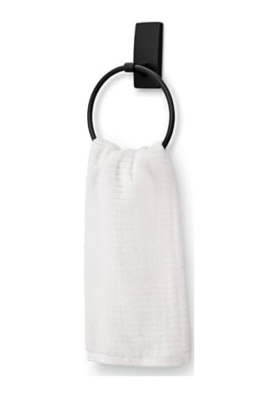 Command El Havlusu Tutacağı, Mat Siyah, Suya Dayanıklı Command Şeritli, Paslanmaya Dayanıklı Banyo Düzenleyici, 2,3 Kg'a Kadar Tutar