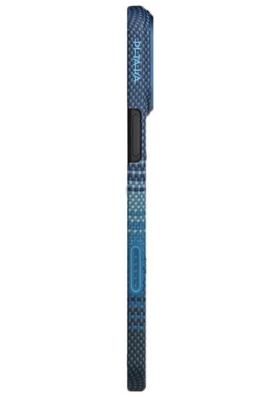 Apple Uyumlu iPhone 17 Kılıf M-safe Şarjlı Aramid Fiber Pitaka Tactile Woven Sunset-moonrise Serisi Mavi Mavi