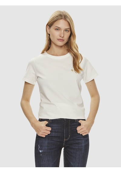 Guess Colette Aktif Oversize Fit Kadın T-shirt V4yı09j1314 Ekru