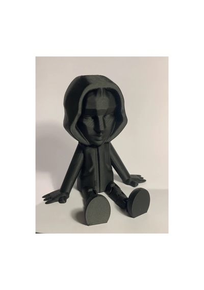 Siyah Eklemli 1 Adet Mini Yönetici Front Man Squid Game Front Man Figürü Squid Game Biblo 10 Cm