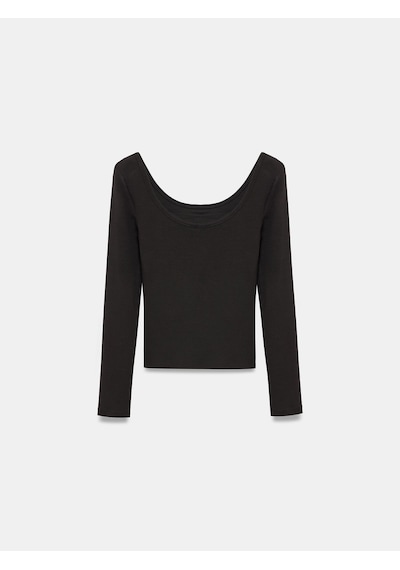 Dilvin 33237 Bra-free Uzun Kollu Top Siyah