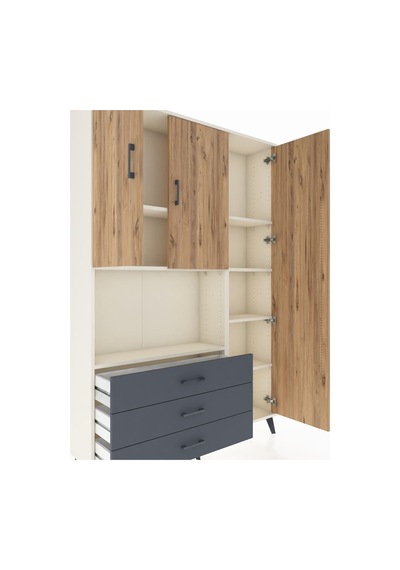 Arges Dolap 7 Raflı 3 Çekmeceli 3 Kapaklı 132x30x195 Aytaşı-çam/antrasit Atlas Çam/antrasıt Arges Dolap 7 Raflı 3 Çekmeceli 3 Kapaklı 132x30x195 Aytaşı-çam/antrasit Atlas Çam/antrasıt