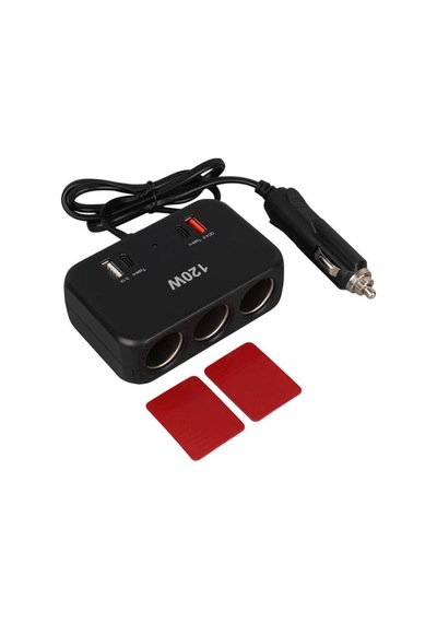 Olesson 1656 12-24v Çift Usb + Çift Type-c 120w 80cm Kablolu 3 Lü Araç Çakmak Çoklayıcı