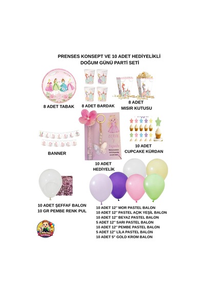 Prenses Temalı Doğum Günü Parti Süsleme Seti Makaron Balon, İyi Ki Doğdun Yazısı Tabak Bardak 10 Adet Hediyelikli Çok Renkli Prenses Temalı Doğum Günü Parti Süsleme Seti Makaron Balon, İyi Ki Doğdun Yazısı Tabak Bardak 10 Adet Hediyelikli Çok Renkli