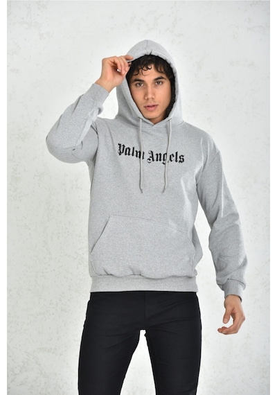 Blackjack Giyim Gri Palm Angels Kapüşonlu Sweatshirt Gri
