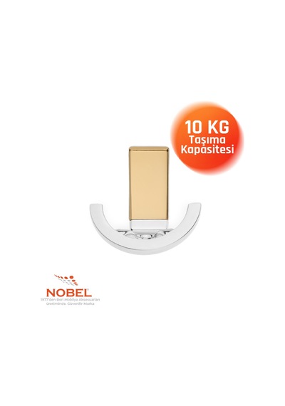 Palmiye Lüks Askı, Metal, Vestiyer Askı, 120 Gr, Dolap Askılık, Duvar Askılığı, Krom-altın Vidalı 5 Adet