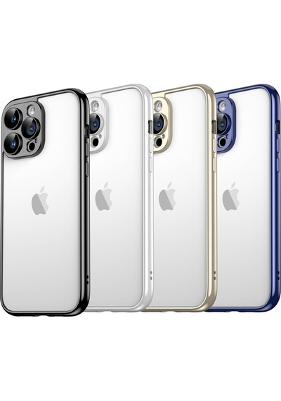 Apple Uyumlu iPhone 15 Pro Max Kılıf Zore Kamera Korumalı Bontez Bumper Gümüş