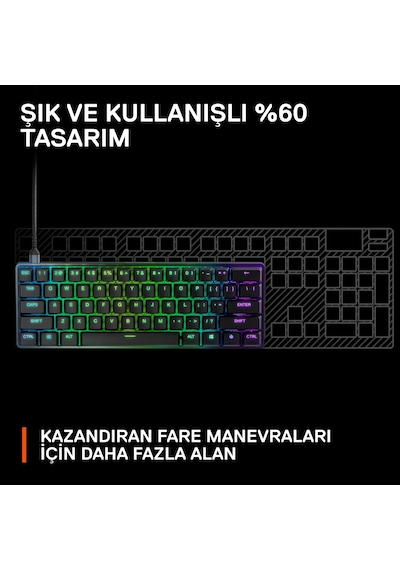 Steelseries Apex 9 Mini RGB UK Mekanik Oyuncu Klavye