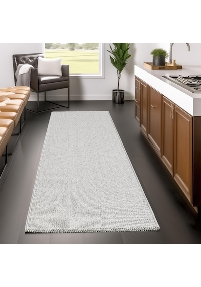 Yumuşak Bukleli Sisal Jüt Salon Oturma Odası Gümüş Renkli Halı Gümüş